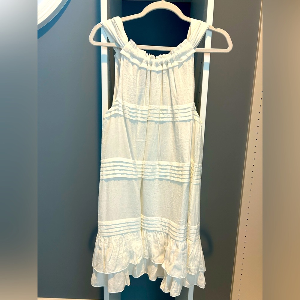 NWT Mustard Seed white dress. Sz large. Tiered and lined. Gorgeous! Brand new